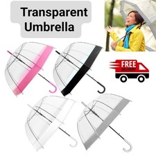 Clear Transparent Dome Umbrella with Coloured Border 84cm  Assorted Colours uk