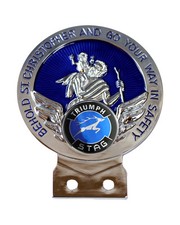 Triumph Stag Blue Logo St Chris Car Badge + Fixings Choice of 3 Colours