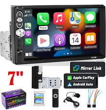 Single 1DIN 7" Car Stereo Radio Apple CarPlay FM BT USB Touch Screen MP5 Player