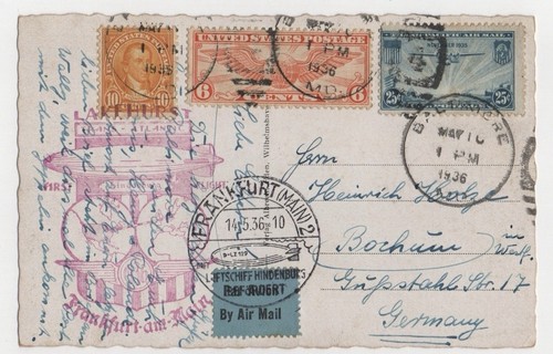 1936 hindenburg zeppelin - hindenburg, flown