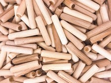 HARDWOOD DOWELS 6mm 8mm 10mm FURNITURE WOODEN Beechwood Chamfered Fluted  Wood