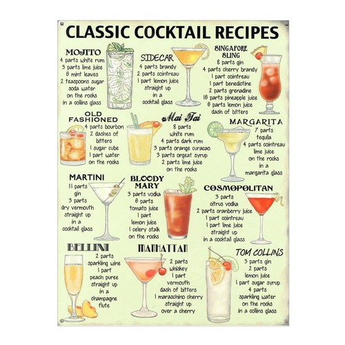 Classic cocktail metal sign - classic,