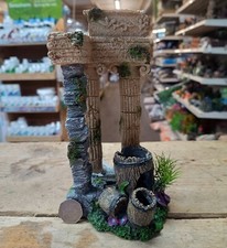 Corner Roman Aquarium Ornament Fish Tank Arch Ruin Columns Barrels and Plants