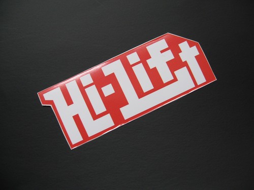 Lift jack sticker decal - hi, x2