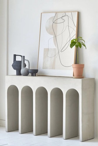 Concrete bridge console table - bridge,
