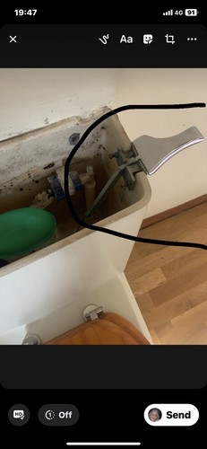 Twyfords side cistern handle - cistern,