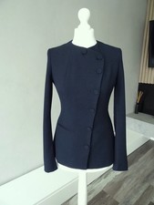 ZARA NAVY BLUE LIMITED EDITION TAILORED ASYMMETRIC BUTTONED BLAZER SIZE XS UK 6