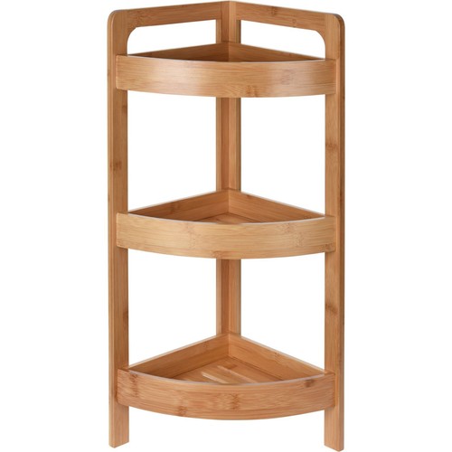 Bamboo corner shelf unit - bamboo,