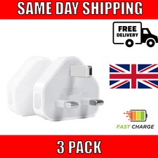 3 Pack UK USB Wall Charger 3