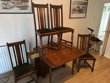 Oak Drop Leaf Table and Four