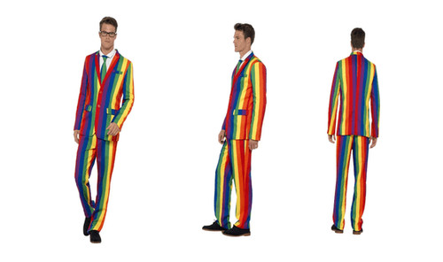 Mens rainbow suit costume - mens,