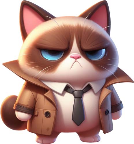 Funny grumpy kitten cat - kitten, wall