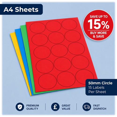 Matt coloured round labels - labels, |