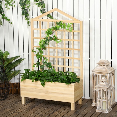 Garden planters with - with, trellis