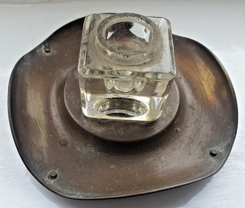 Glass inkwell with - glass,