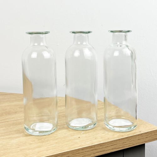 Clear glass bud vase set - of, 3