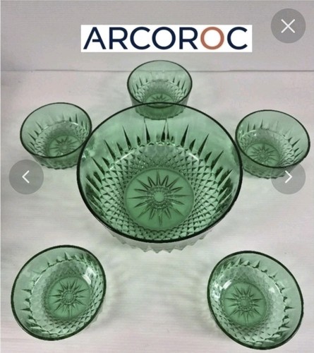 Arcoroc green pressed glass - arcoroc,