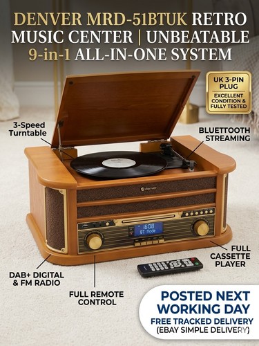Denver mrd 51btuk retro wooden - mrd-51btuk,