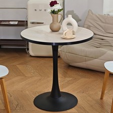 30"Round Tulip Table Travertine Dining Table Kitchen Coffee Table Anti-collision
