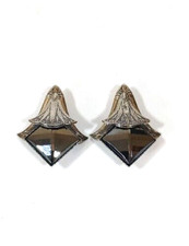 Ermani Bulatti Art Deco Steel Faceted Hematite Clip on Earrings Vintage