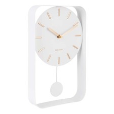 Karlsson Pendulum Charm Wall Clock - White - Free Standing 32cm
