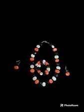 KAZURI Ceramic Kazuri Handmade Lozenge Beads Necklace,Earing,Bracelet Set 