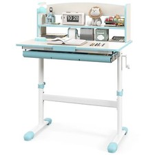 COSTWAY Kids Study Desk Height Adjustable Children Writing Table w/ Tilt Desktop