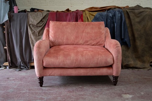 Pink peach velvet fabric - pink/peach,