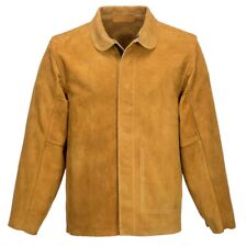 PORTWEST SW34 Tan Leather Welding Jacket Class 2 | Hook & Loop Fastening