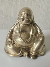 Vintage Brass Laughing Buddha Ornament Heavy 11cm Tall Polished