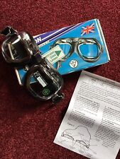 Halcyon Motorcycle Goggles - HALCYON Curved Lens De Luxe Goggles - New Old Stock