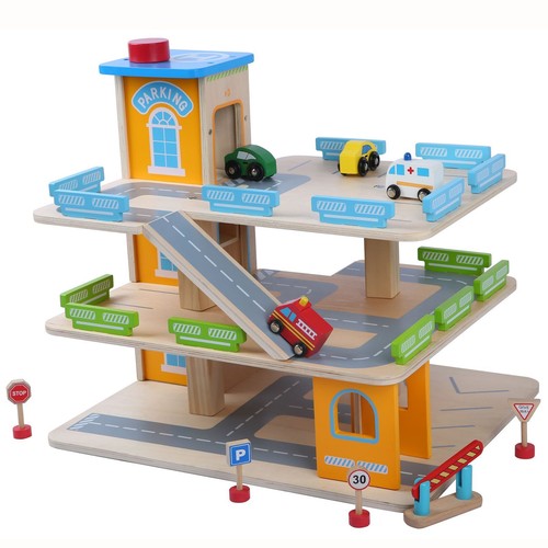 Wooden car park garage with - garage,