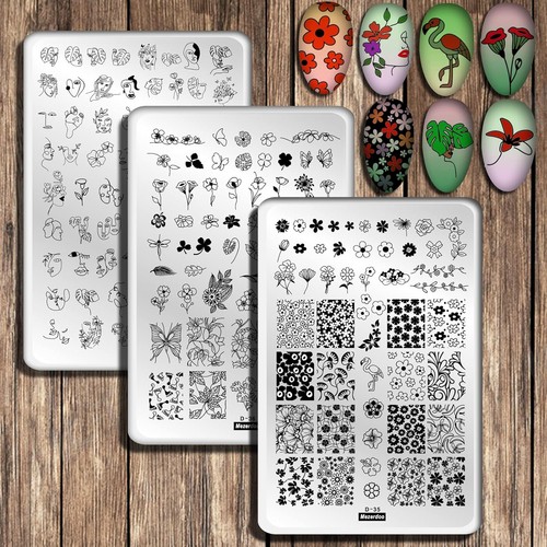 Nail stamping plates set 6 - nail, set,