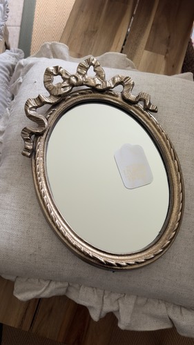 Gold oval bow mirror - oval,