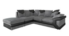 Corner Jumbo cord Left Right Sofa 3 2 Seater Set Footstool Armchair Grey & Beige
