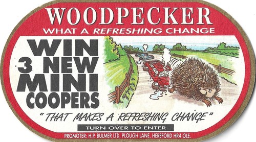 Woodpecker cider beer mat - woodpecker,