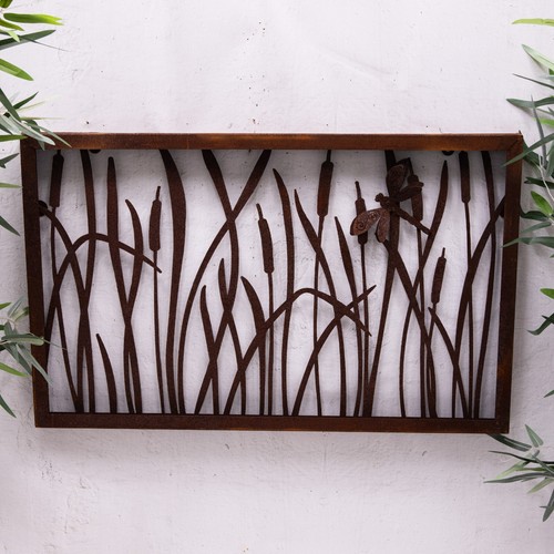 Rusty garden wall plaque - rusty,