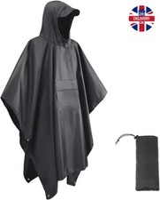 3in1 Multifunction Raincoat Poncho Adults Waterproof Reusable Rain Capes Camping