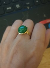Golden Ring Green Jade Myanmar