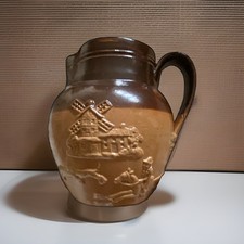 19th Royal Doulton Lambeth Pottery Jug Hunting Dogs Horses Stoneware Jug