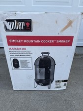 Weber 14 in. Smokey Mountain Cooker Smoker Black W/ Cove & Built In thermostat!