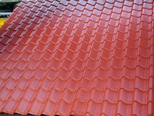 Tile Effect Roofing Sheets,Terracotta, PLASTISOL x .7mm.sheds, corrugated steel