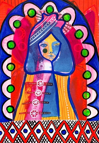 Original art over print - art, on