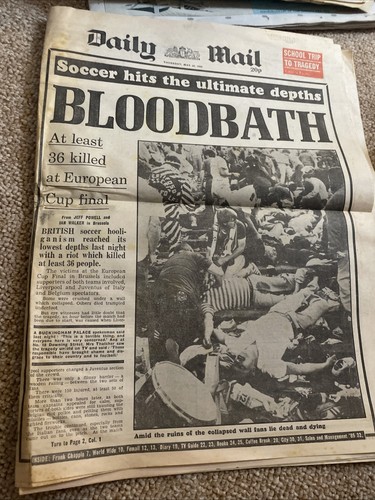 1985 heysel disaster newspaper - disaster,