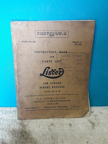 Lister instruction book and - book,