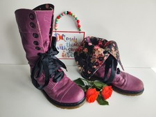 Dr Martens Aimilita Triumph purple victorian flowers floral boots UK 7 EU 41 US9