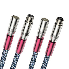 Pair Silver-Plated OFC Wire 4Cores Microphone HiFi Audio Interconnect XLR Cable