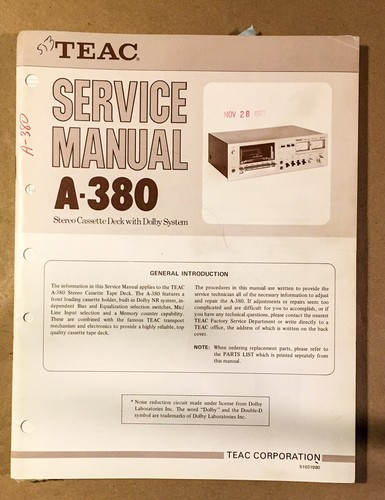 Teac tascam model - model, a-380