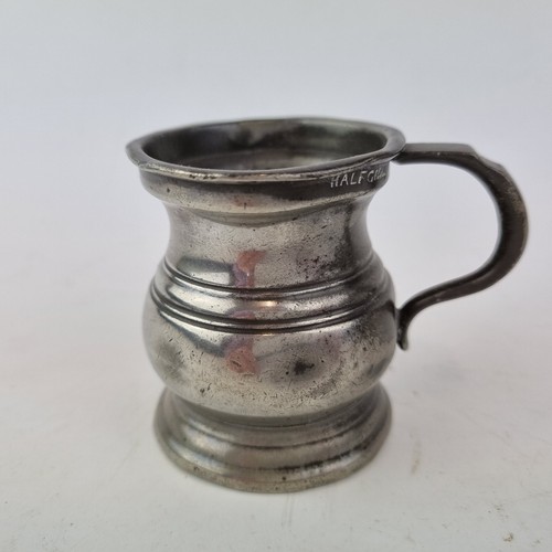 Antique 19thc pewter half gill - antique,