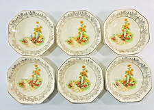 Empire Shelton Ivory, Floral Design Vintage Octagonal Bowls - Set of 6